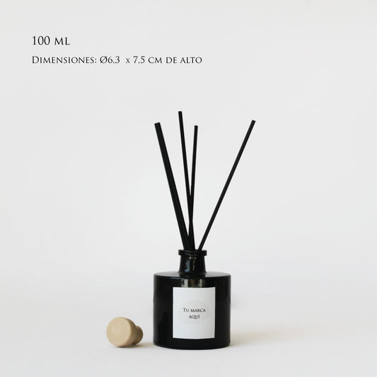 Mikado Citronela vaso negro con etiqueta
